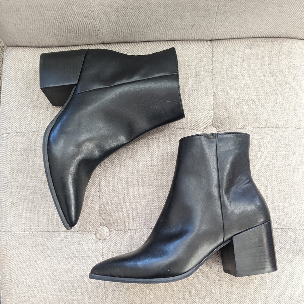 Paolo Sadie Black Block Heeled Pointed Toe Slim S… - image 1